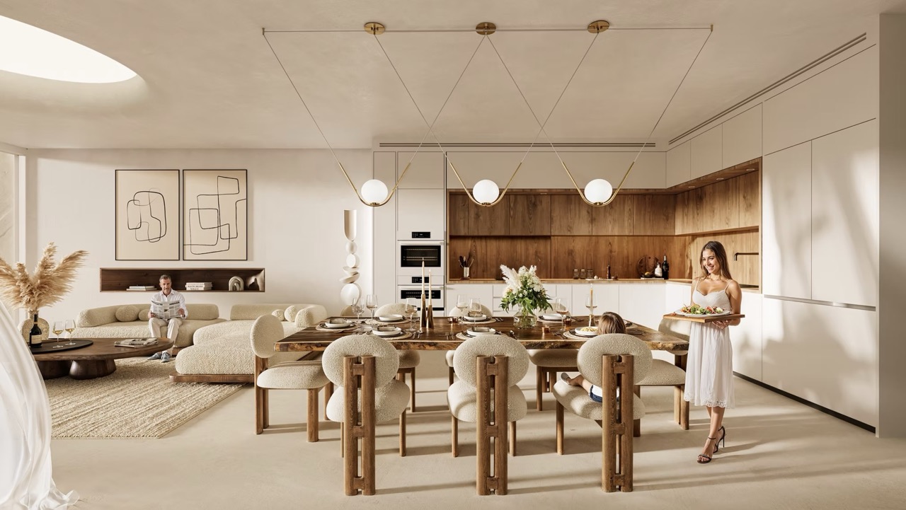 The Edge – Offener Wohn-Ess-Bereich mit Designküche